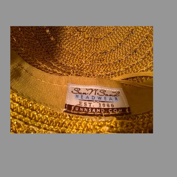 Sun 'N' Sand Medium Brim Beige Summer Hat with embellished crown. New with Tags! - Picture 8 of 11